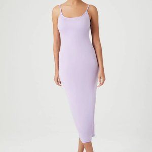 Lavender Cotton Bodycon Midi Dress